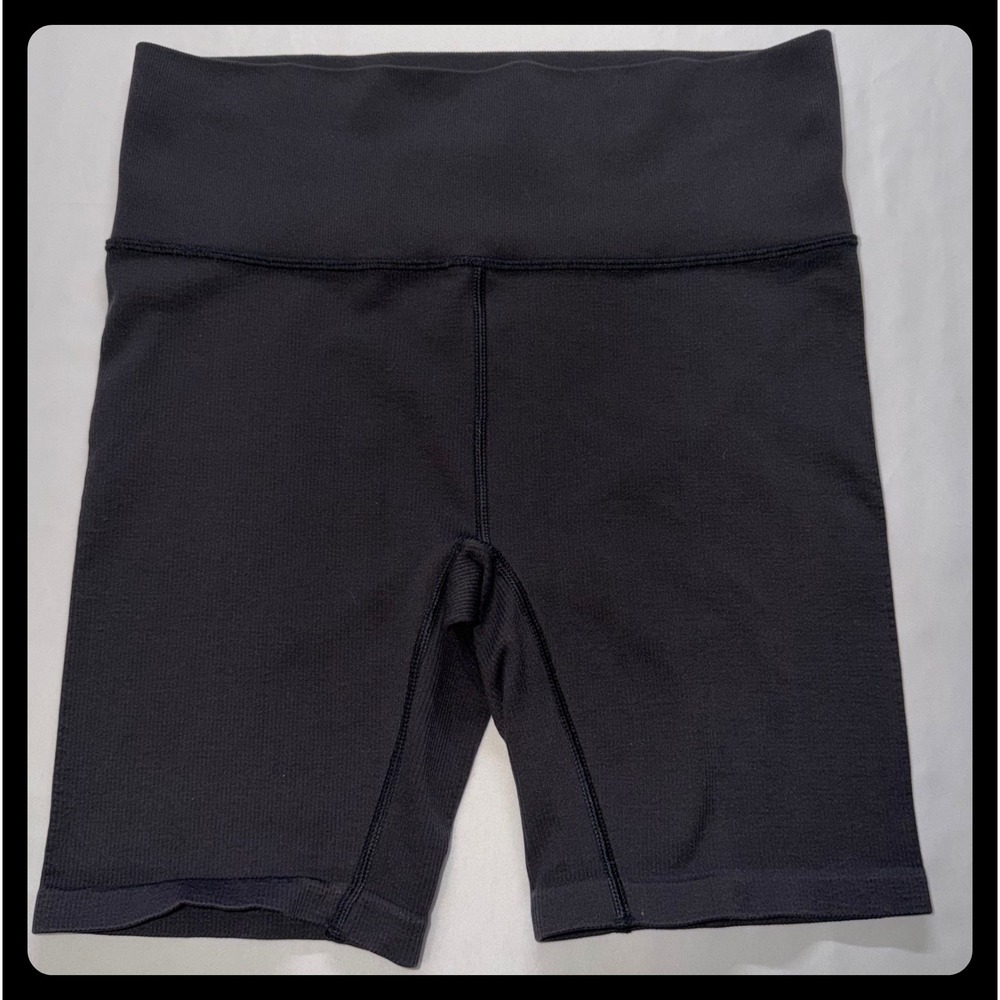 DSG Bike Shorts Women Medium Black Ribbed High Rise Athletic Activewear